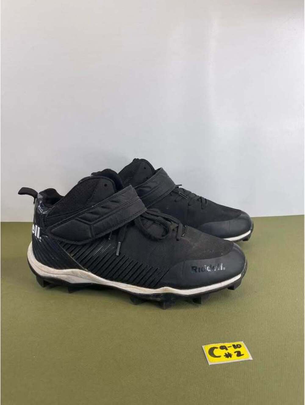 Riddell Heater Mid Strap Football Cleats Black White Size 10